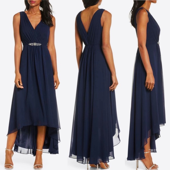 Eliza J
Embellished
High/Low Chiffon
Dress Gown Navy Blue size 4 6 8 10 or 16 - Picture 3 of 15